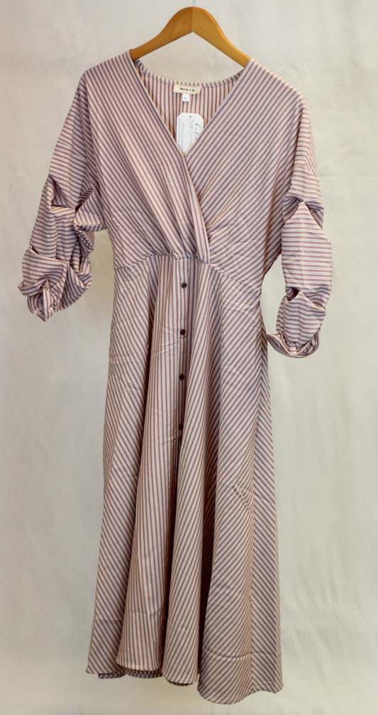 Pink Ruffle Sleeve Dress