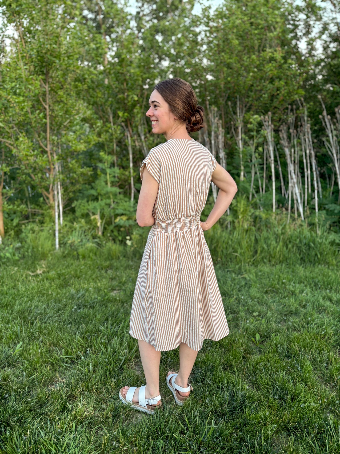 Sloane Stripe Midi Dress