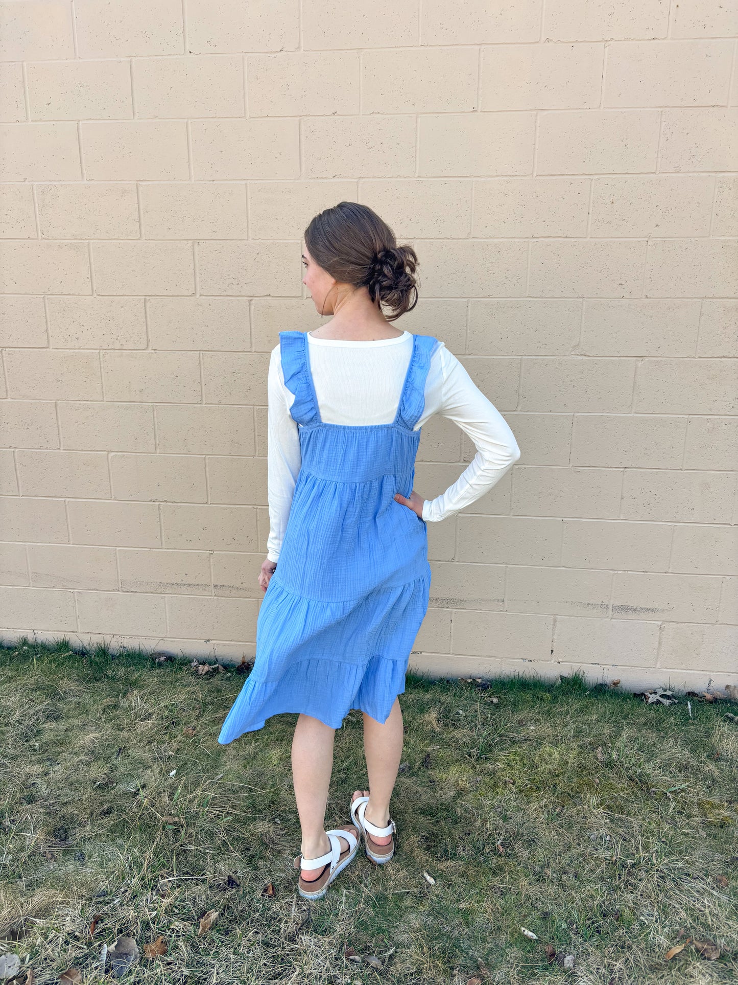 Blue Ruffle Jumper
