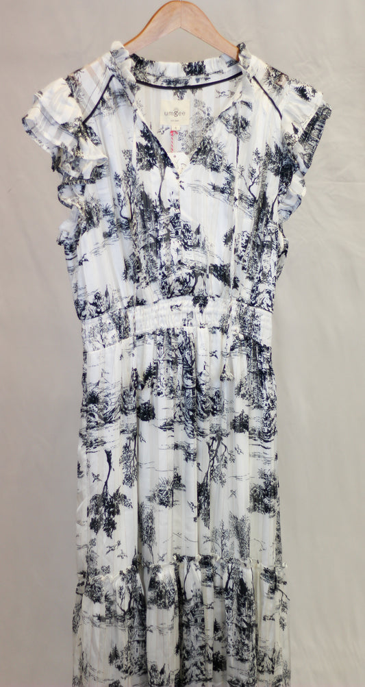 French Countryside A Line Midi Dress