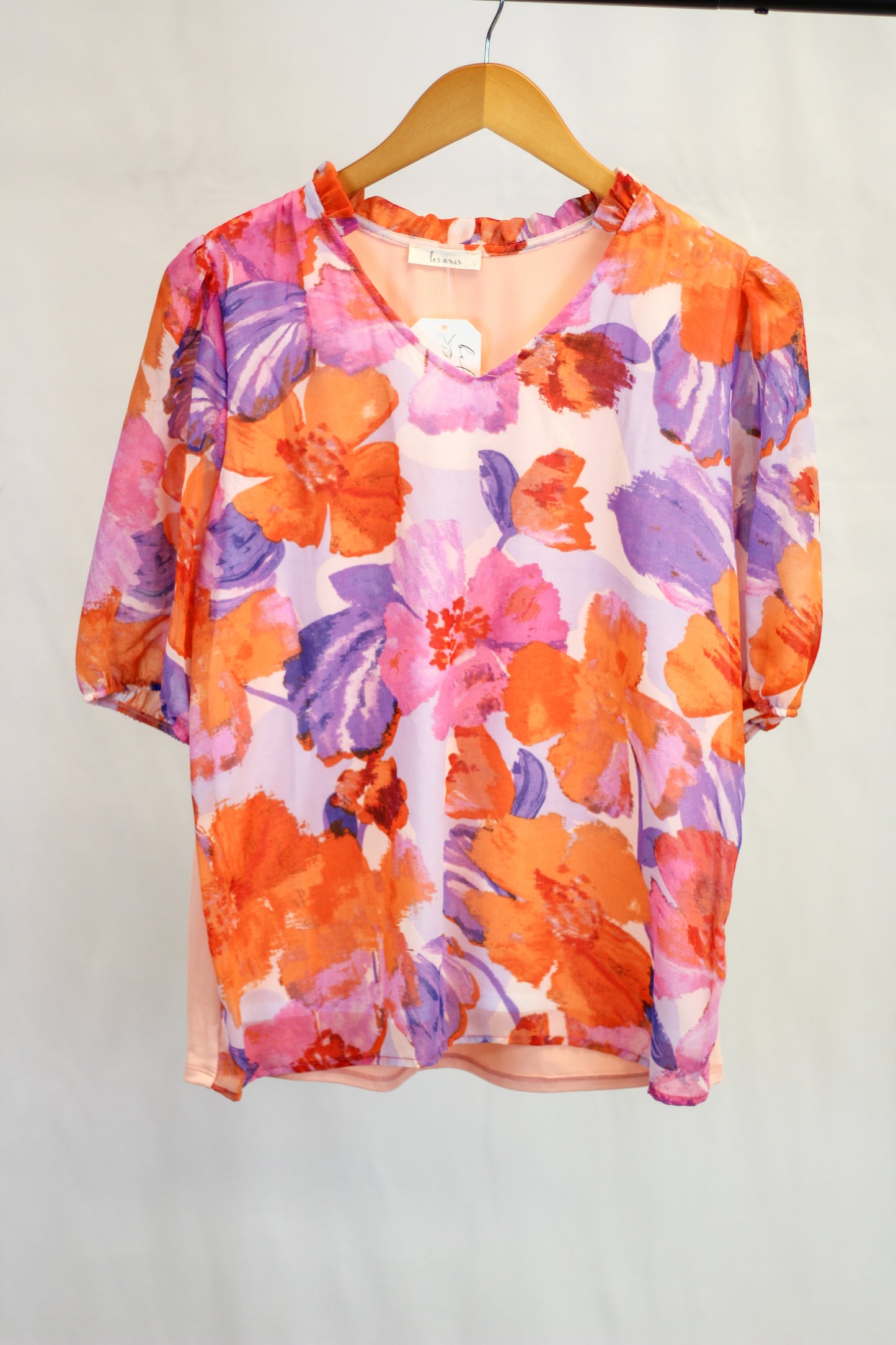 Abstract Floral Printed Top