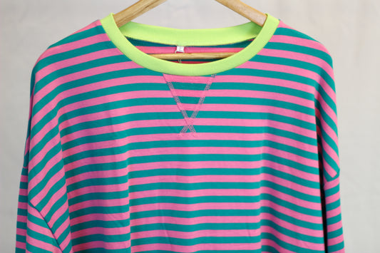 Oversized Striped Long Sleeve Top