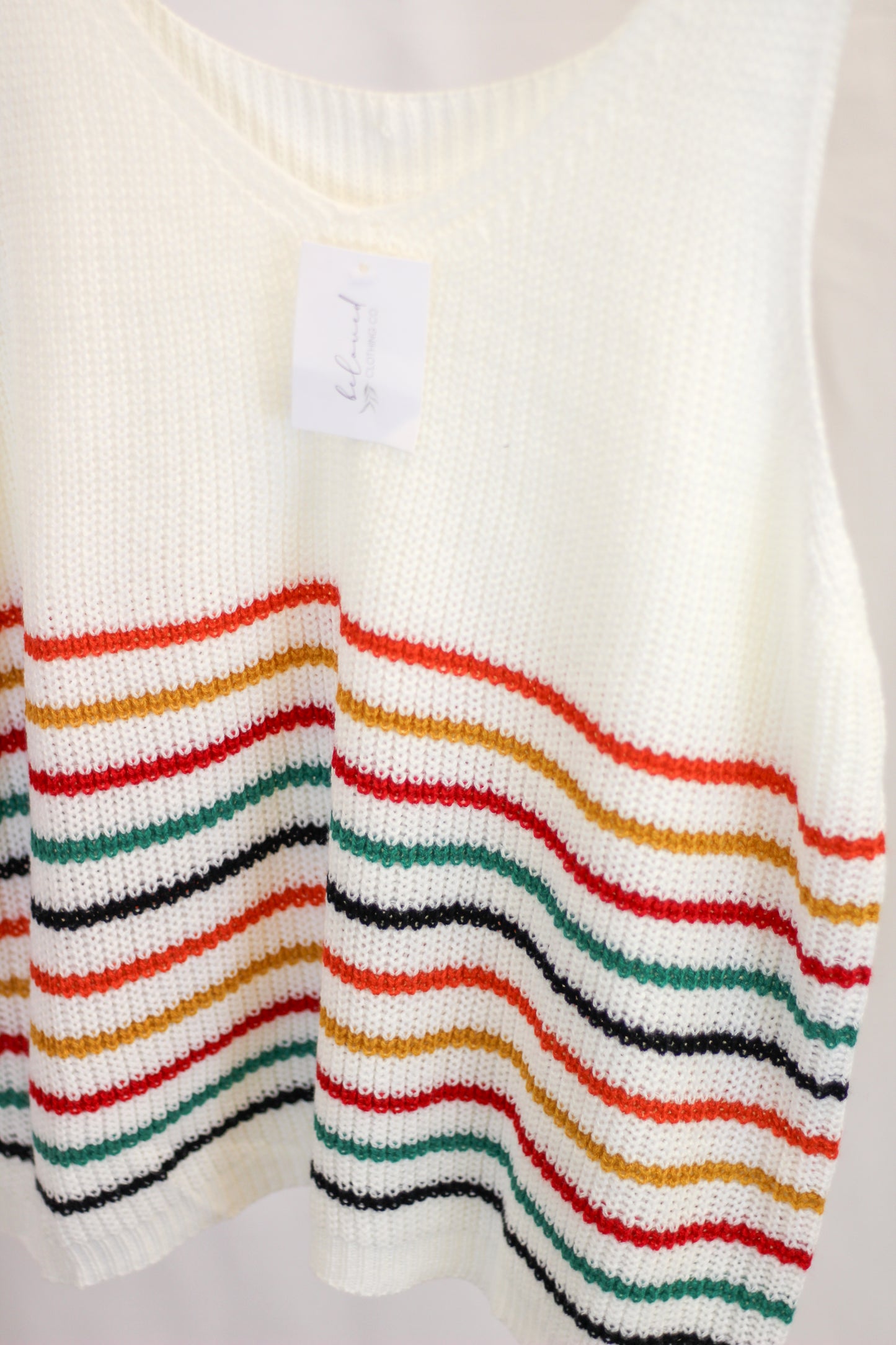 Striped Knit Sweater Tank