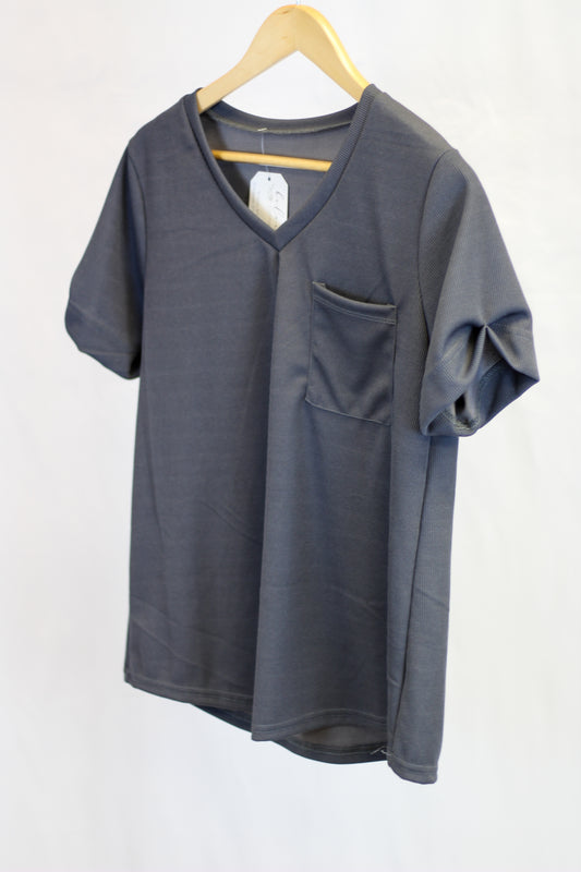 Ribbed V-Neck Tee
