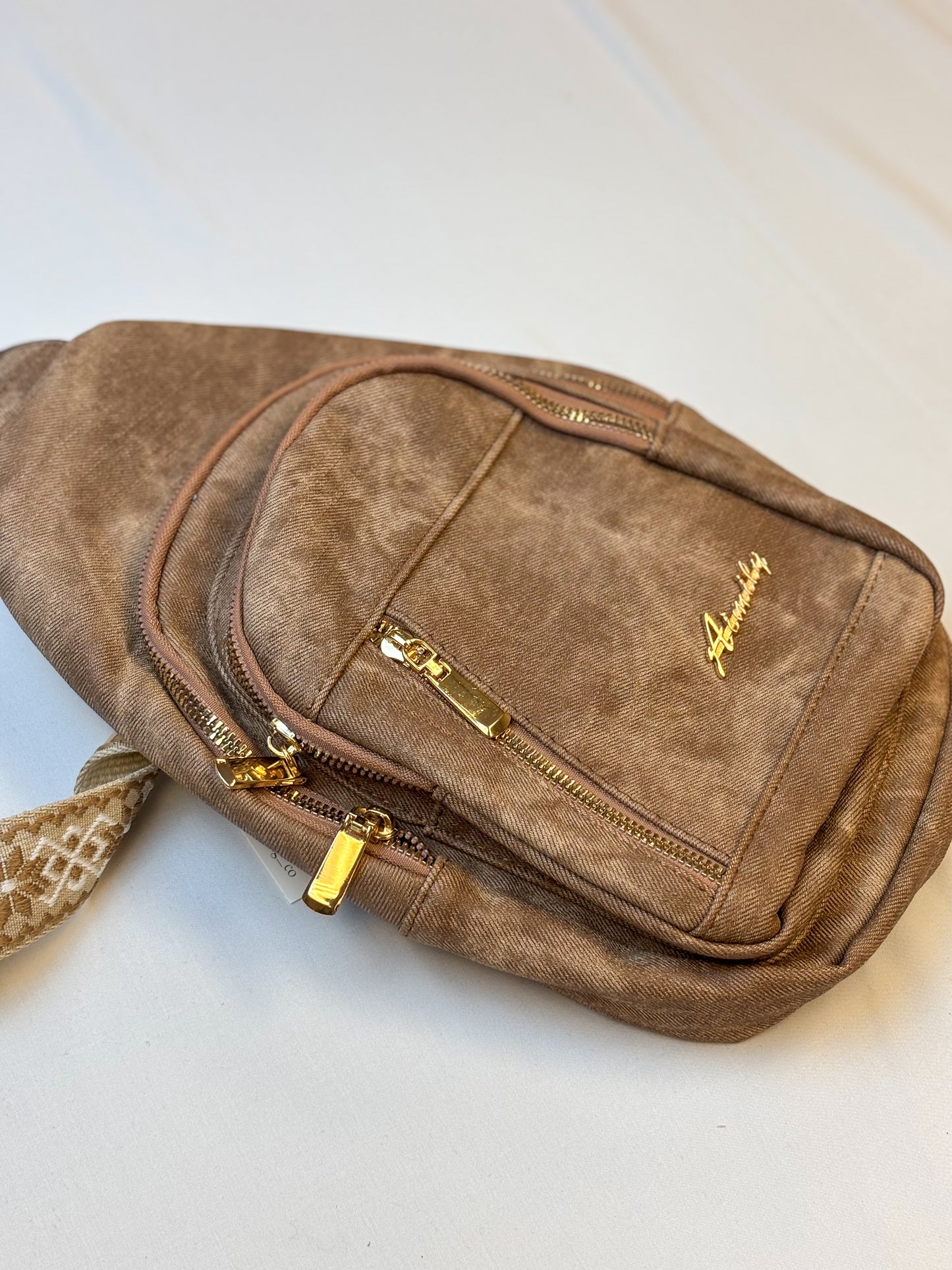 Vintage Brown Faux Leather Crossbody