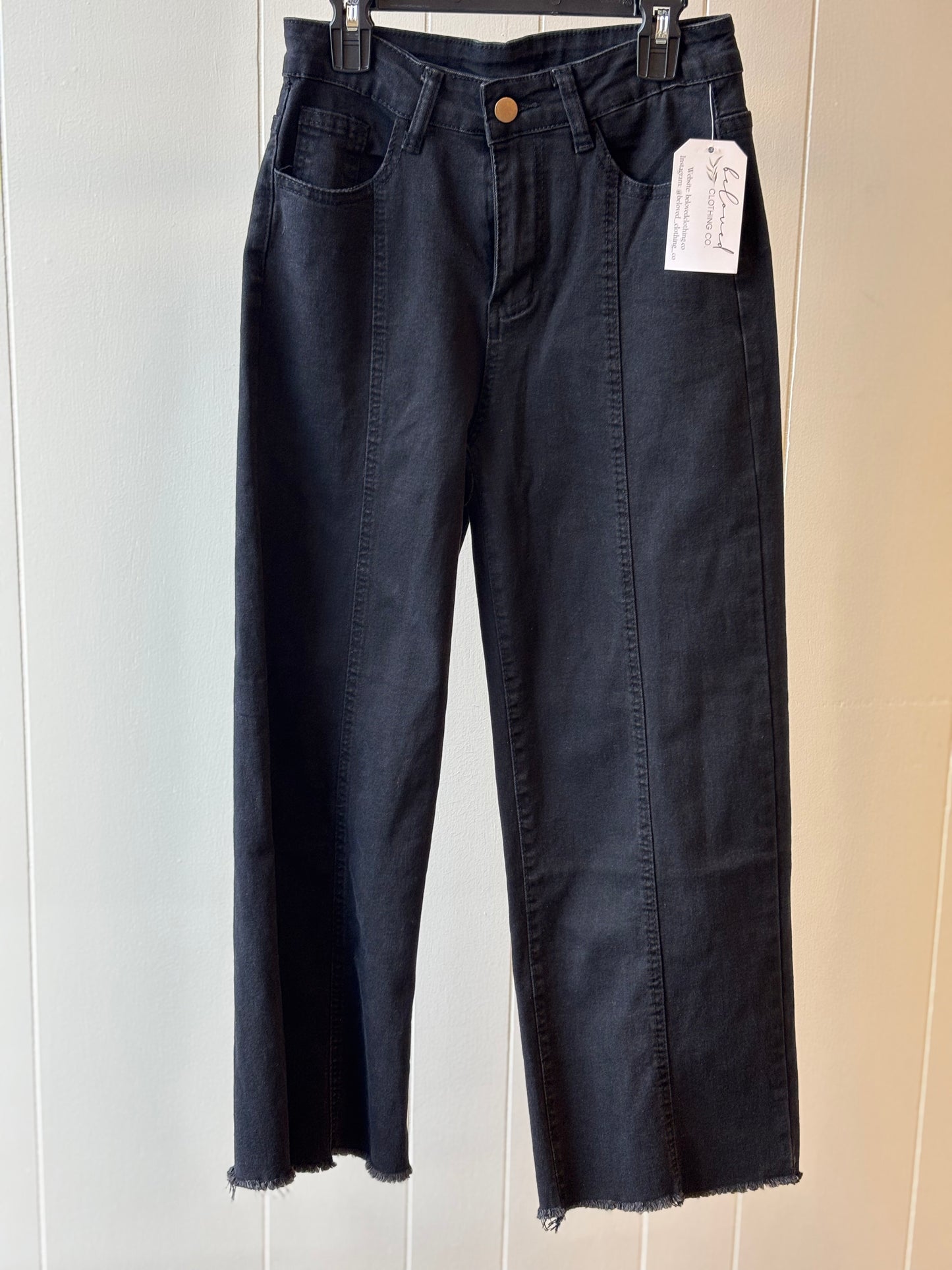 Black Cropped Denim Jeans