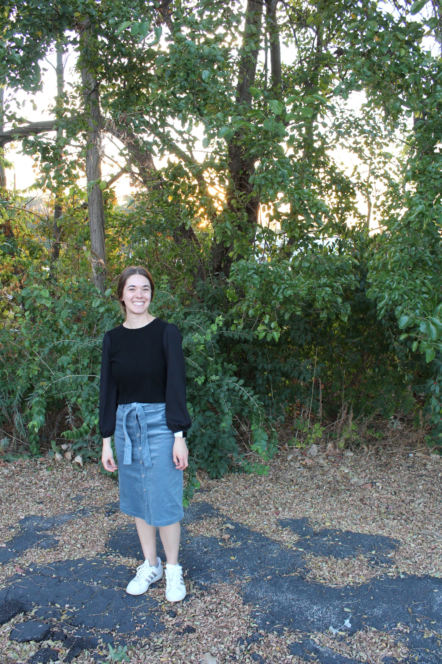 Corduroy Button Skirt