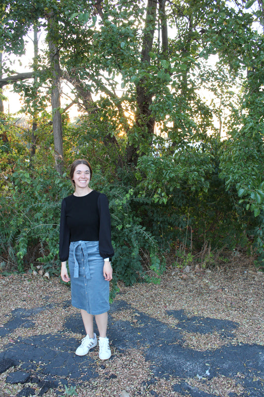 Corduroy Button Skirt