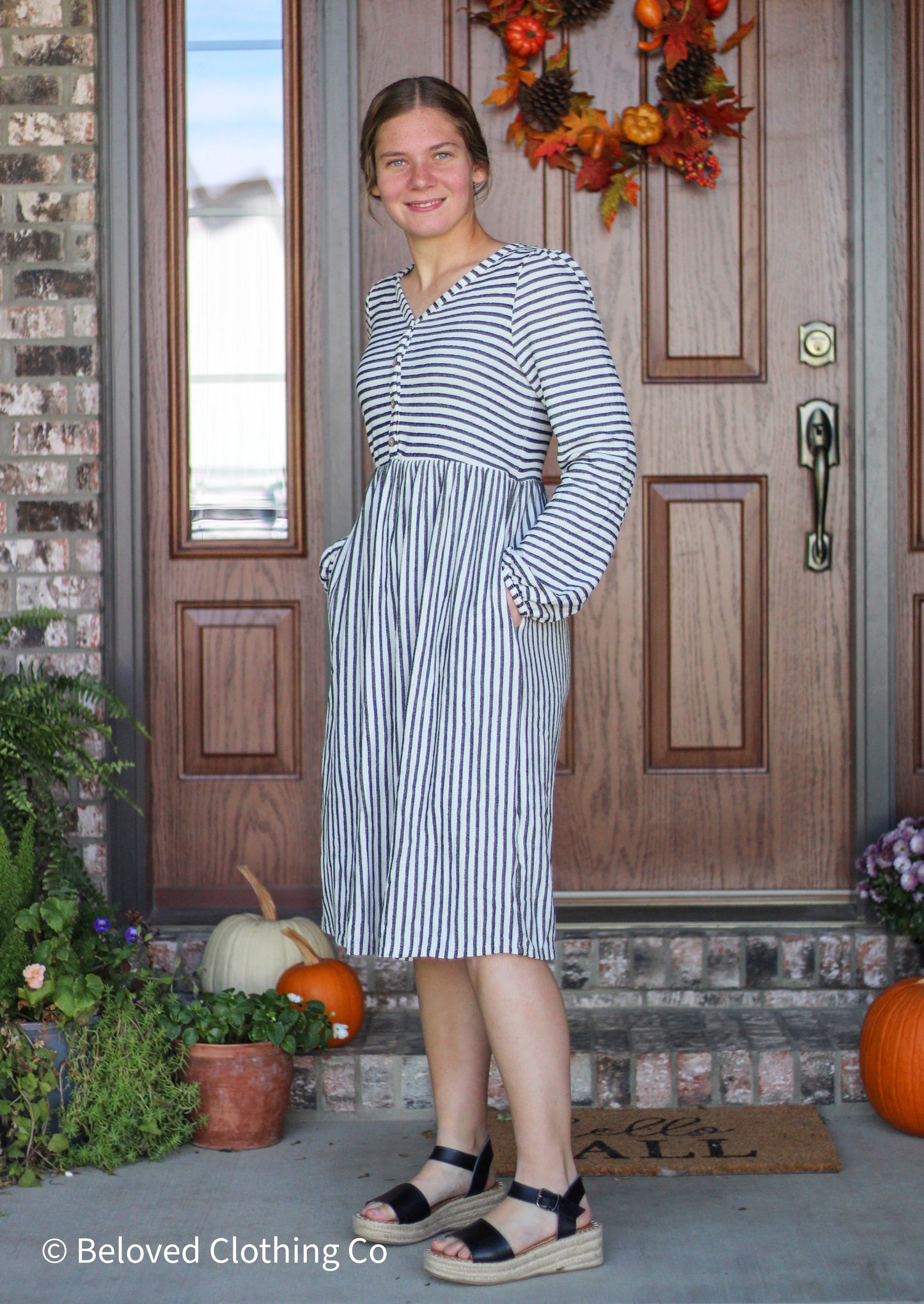 Striped Midi Dress