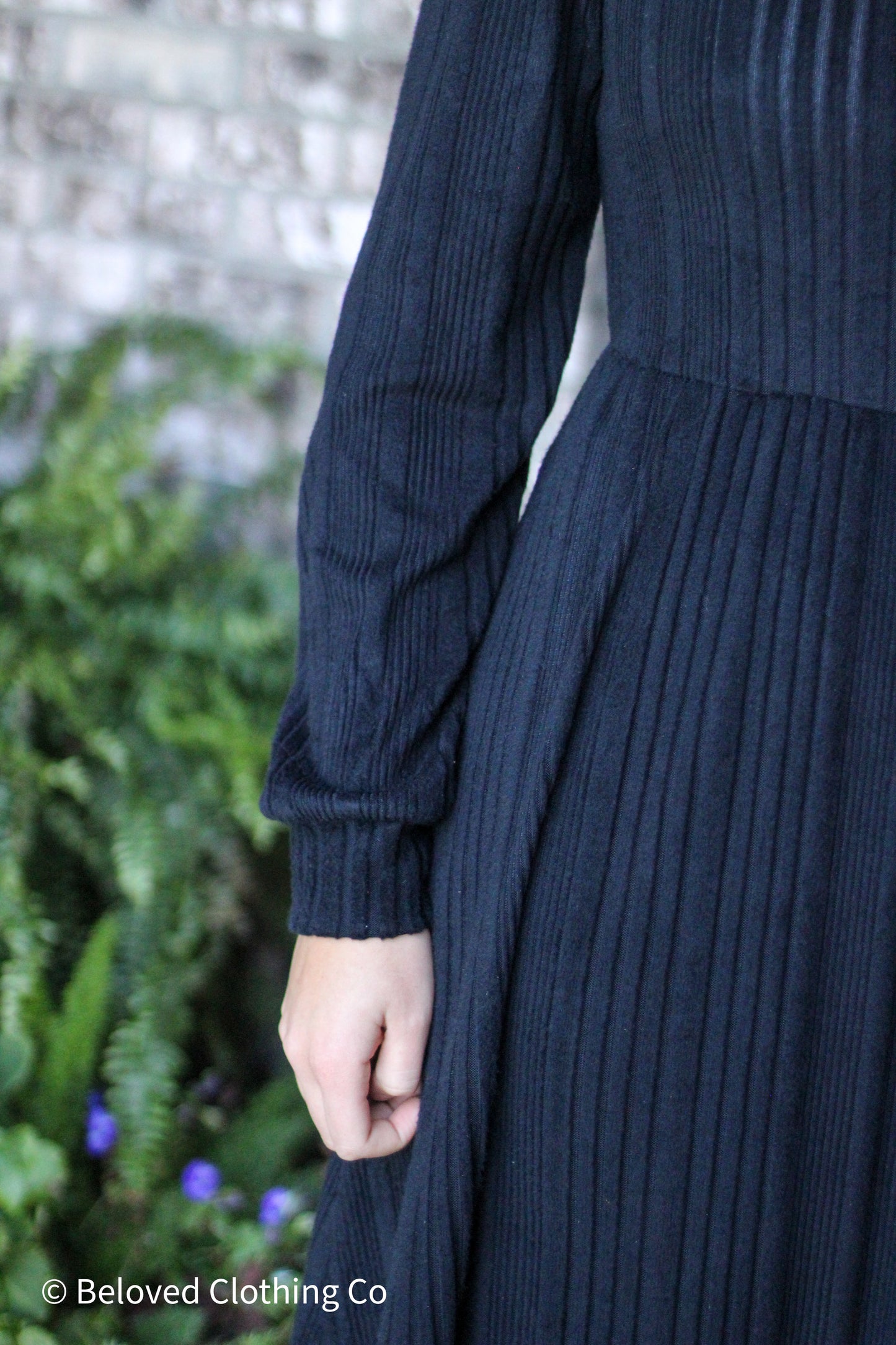 Black Ribbed Sweater Maxi Dress