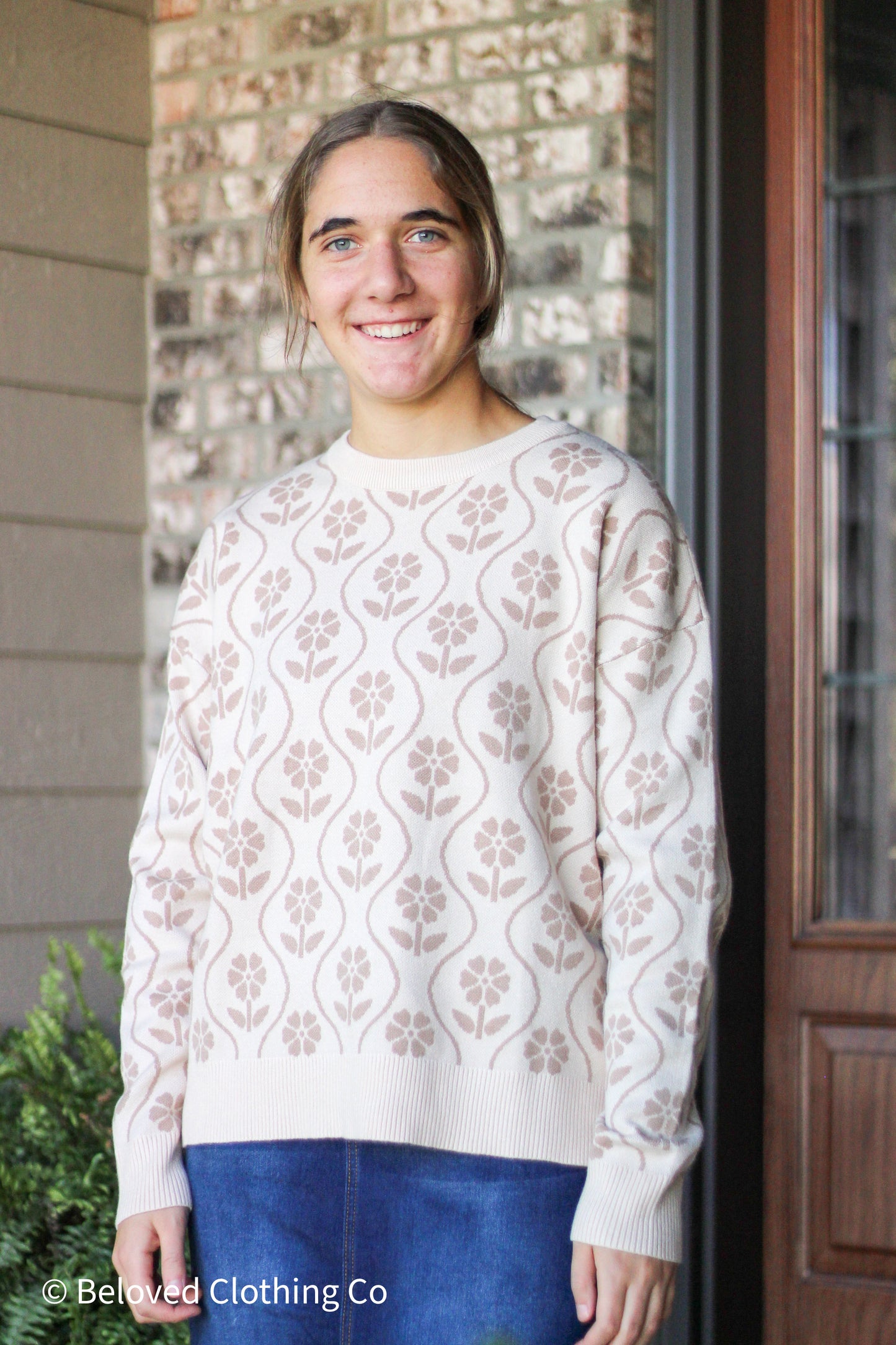 Flower Jacquard Sweater