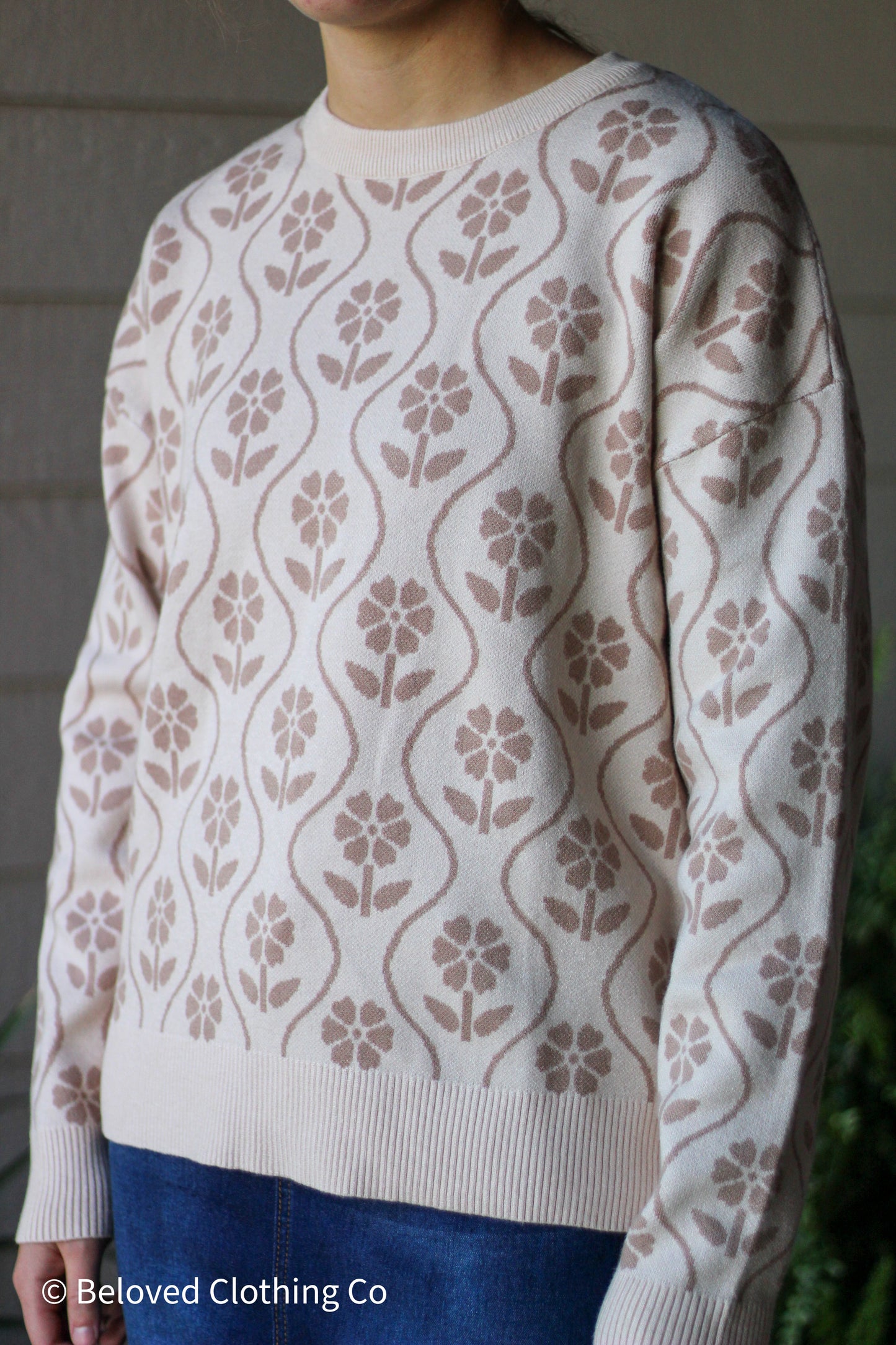 Flower Jacquard Sweater