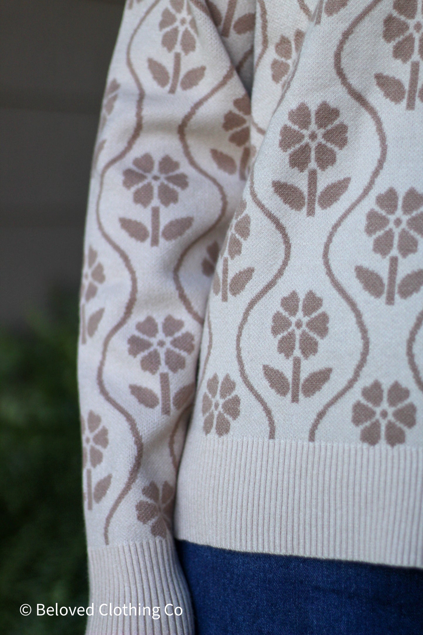 Flower Jacquard Sweater