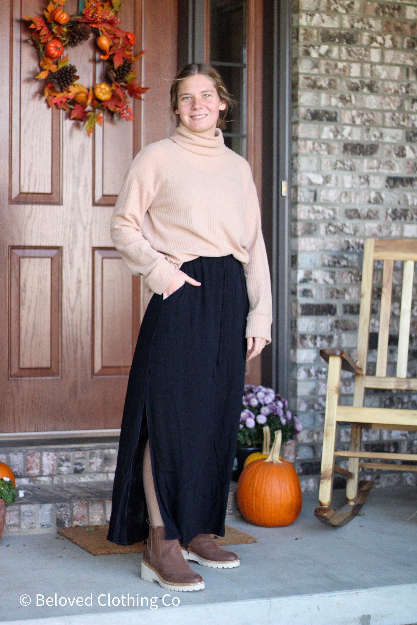 Khaki Turtle Neck Top