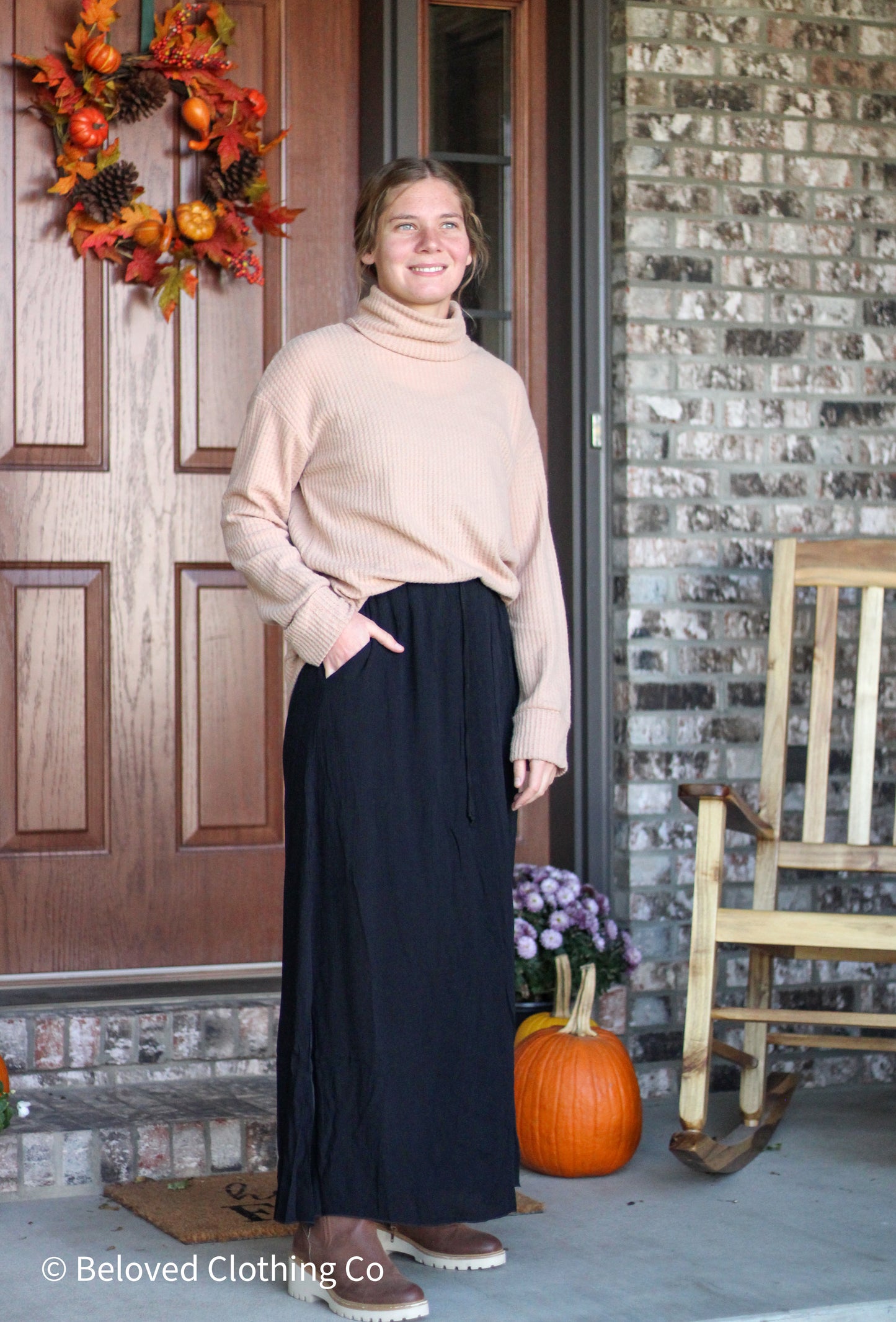 Black Side Slit Skirt