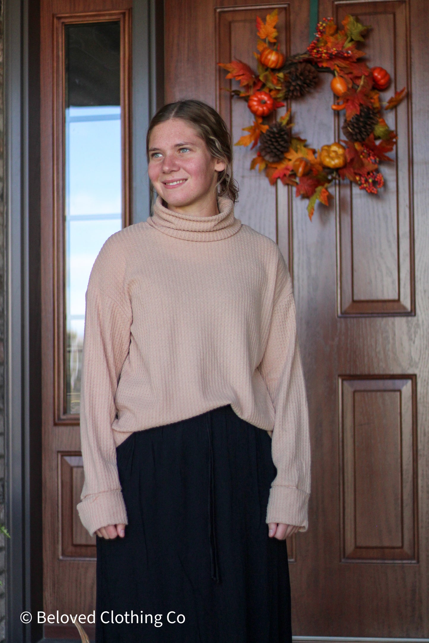 Khaki Turtle Neck Top