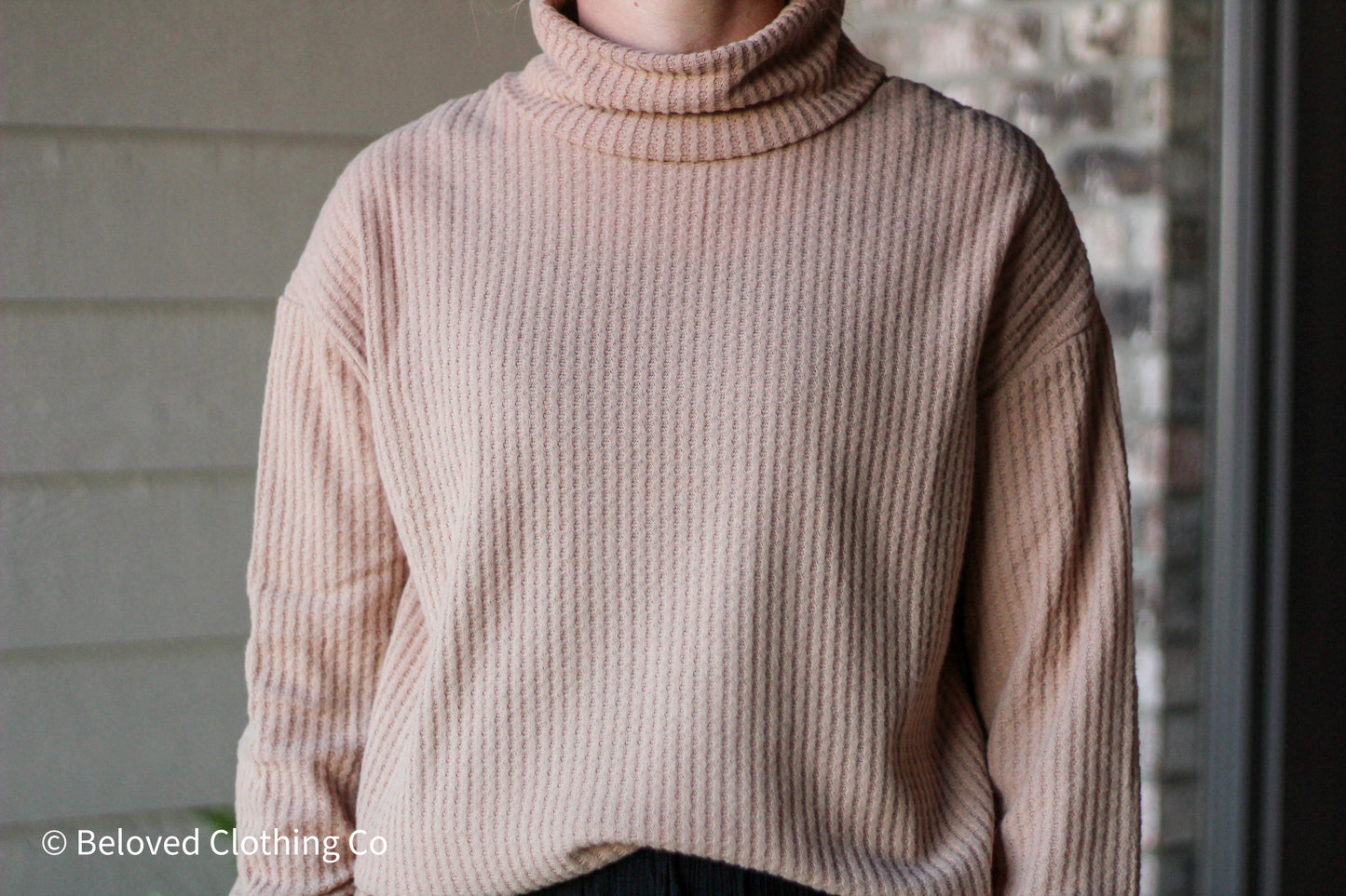 Khaki Turtle Neck Top
