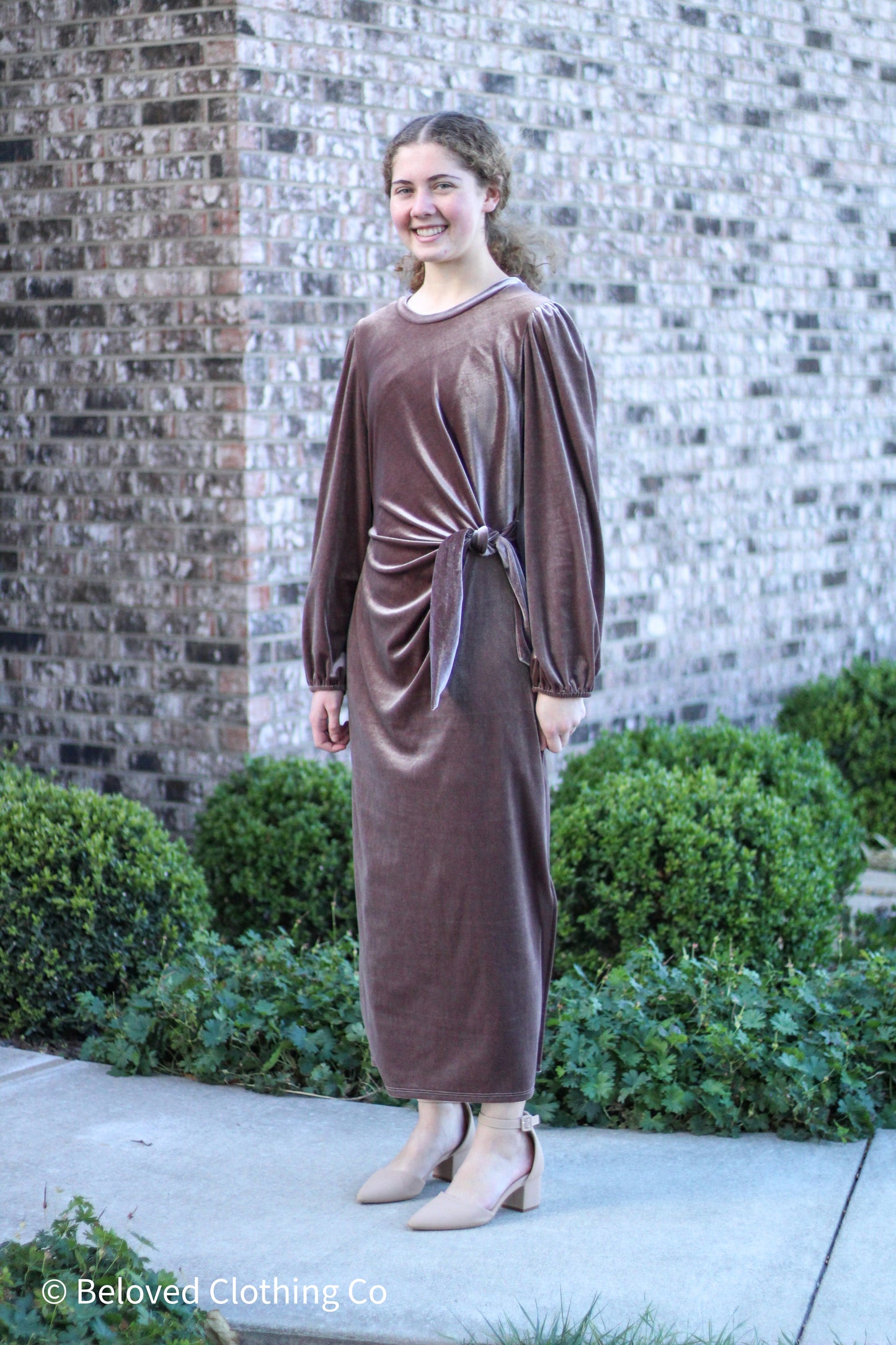 Velvet Knot Midi Dress