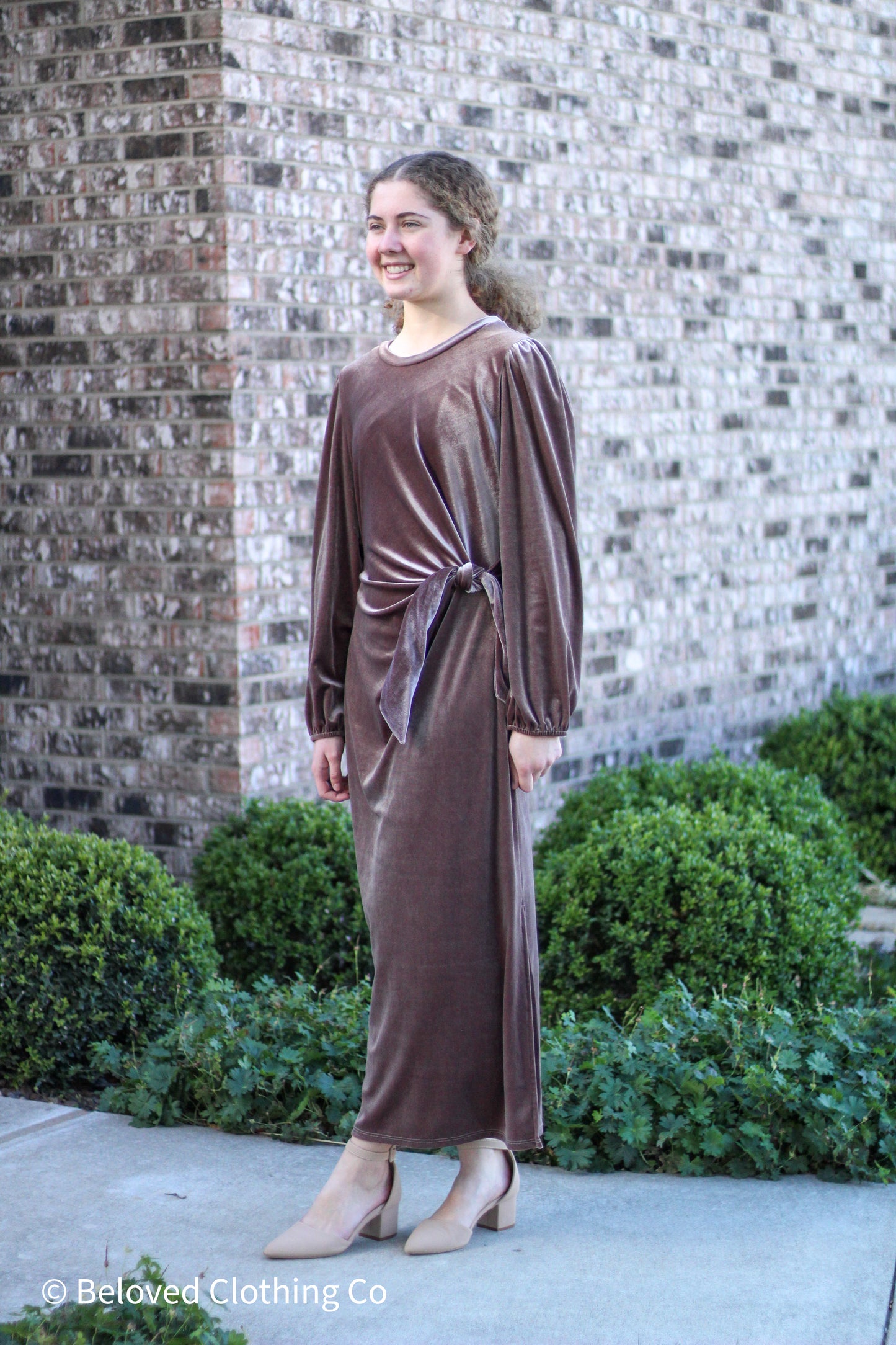 Velvet Knot Midi Dress