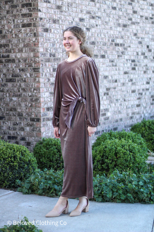 Velvet Knot Midi Dress