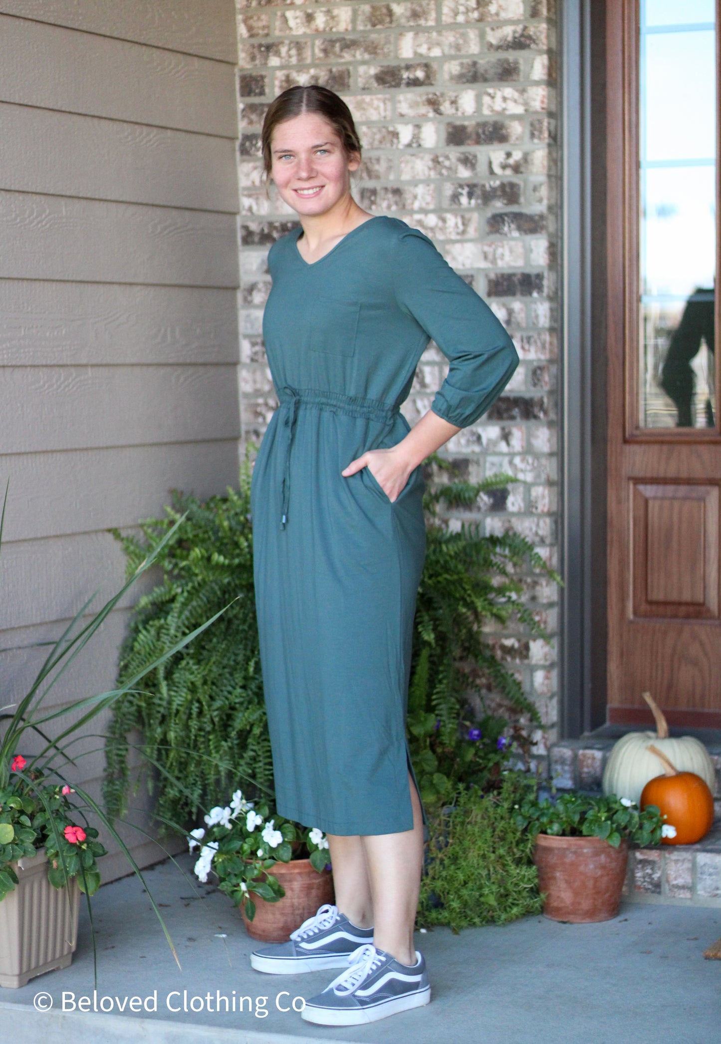 "Ashley" Long Sleeve Midi Dress