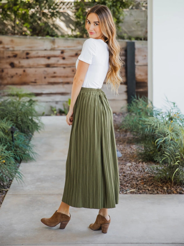 The Reed Pleated Midi Skirt