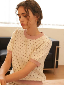 Vintage Knit Short Sleeve Top