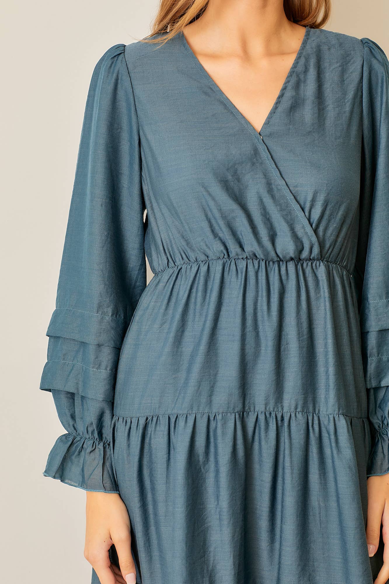 Bubble Ruffle Sleeve Dress