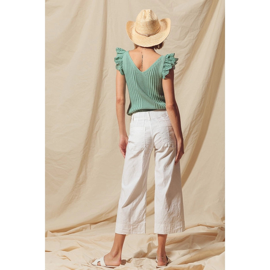 Oatmeal Straight Wide Leg Pant