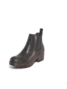 Chelsea Faux Leather Bootie- Charcoal