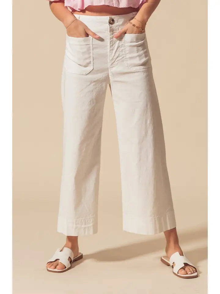 Oatmeal Straight Wide Leg Pant