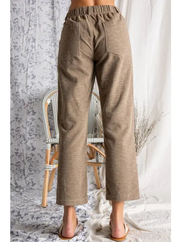 Textured Knit Pant with Elastic Waist