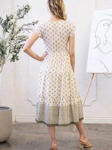 Geometric Print Midi Dress