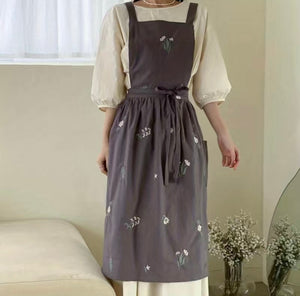 100% Cotton Embroidered Apron Dress