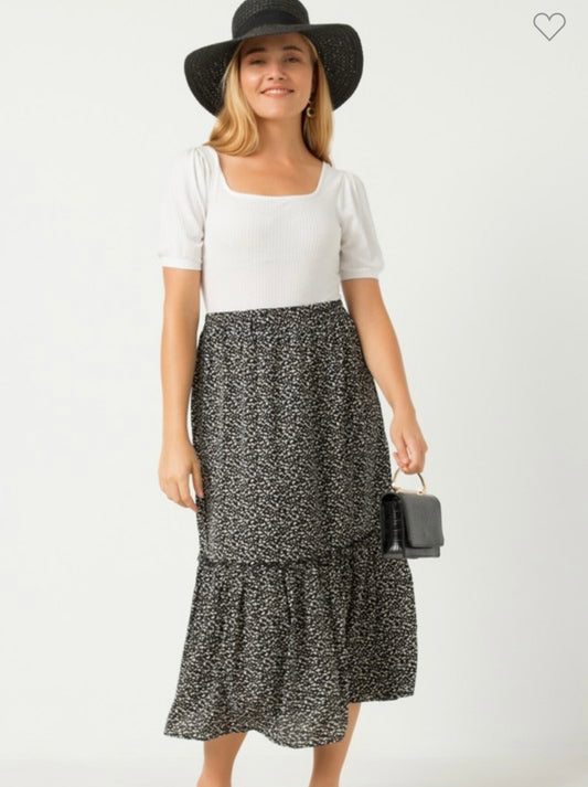Polka Dot Midi Skirt