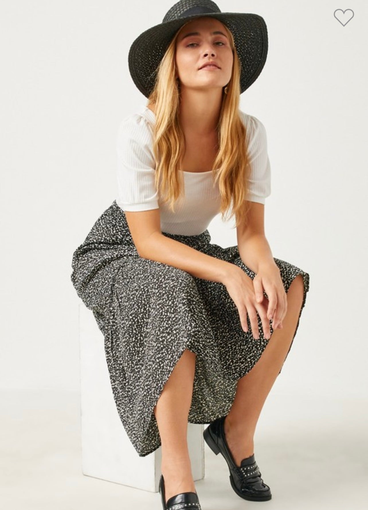 Polka Dot Midi Skirt