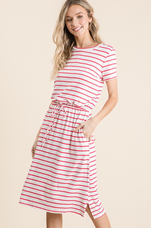 Super Soft Striped Midi Dress